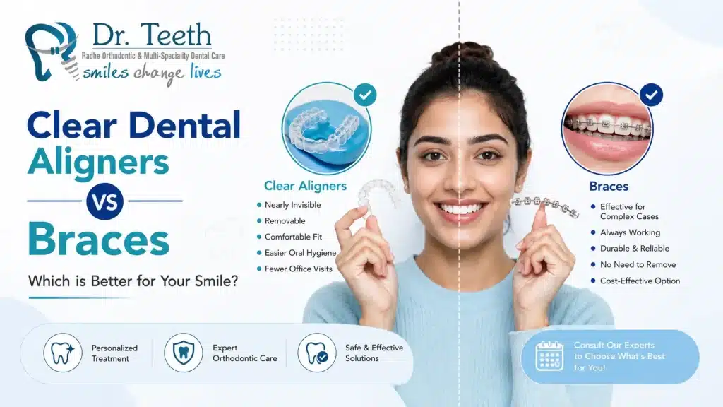 Clear Dental Aligners vs Braces | Best Smile Treatment in Ahmedabad